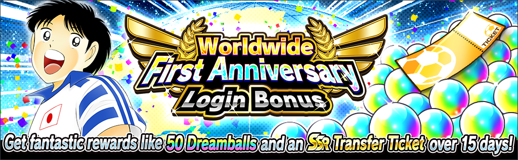 Worldwide First Anniversary Login Bonus